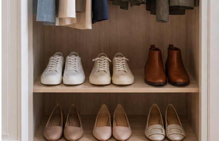 scarpe sistemate in poco spazio