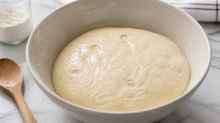 Impasto morbido per focaccia in padella dentro una ciotola