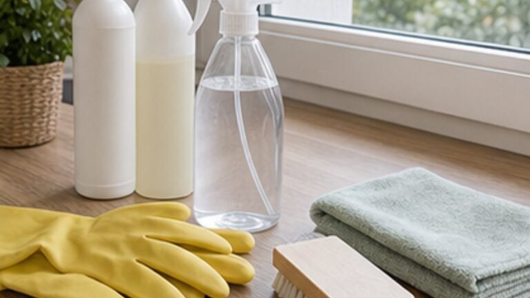 prodotti per pulire la cucina tenuti separati in sicurezza