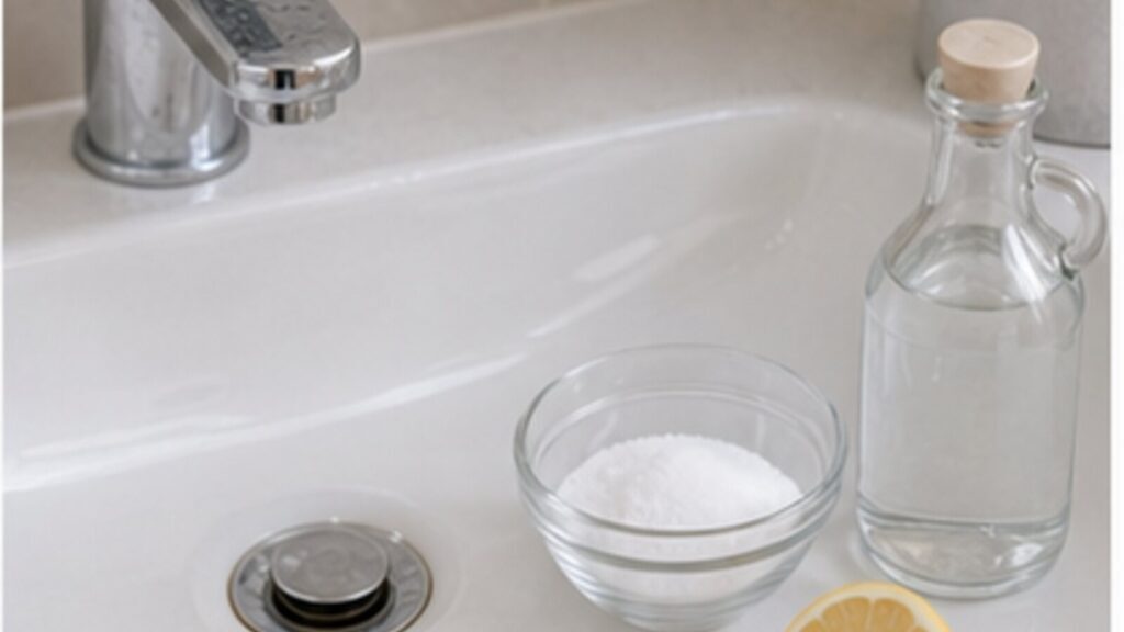 pulizia dello scarico del bagno per prevenire cattivi odori
