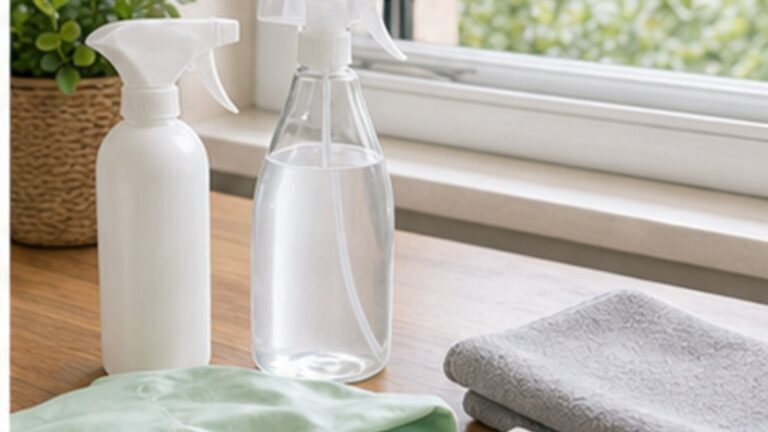 prodotti per pulire il bagno tenuti separati in sicurezza